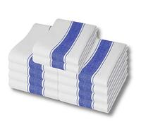 A & B TRADERS Waffle Weave Herringbone Cotton Tea Towel Dish Drying Kitchen Cloth Professional Catering Bar Glass Cloth 50 x 75 cm (Blue, 10)