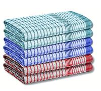 A & B TRADERS Wonderdry Tea Towels Kitchen Mix Pack of 6, Cotton Absorbent Long Lasting Catering Bar Dish Towel (Mix Pack of 6)