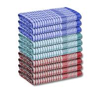 A & B TRADERS Wonderdry Tea Towels Kitchen Pack of 10, Cotton Absorbent Long Lasting Catering Bar Dish Towel (Mix Pack of 10)