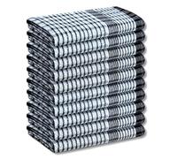 A & B TRADERS Wonderdry Tea Towels Kitchen Pack of 10, Cotton Absorbent Long Lasting Catering Bar Towel (Black)