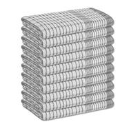 A & B TRADERS Wonderdry Tea Towels Kitchen Pack of 10, Cotton Absorbent Long Lasting Catering Bar Towels (Grey)