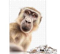 A Baboon Taking A Selfie Puzzle for Adults And Teenagers 1000 Pieces Paper Puzzles for Adults Puzzles for Teenagers Age 12 Years Up 1000pcs (75x50cm)