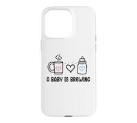 A Baby is Brewing Baby Shower Coming Soon Mom and Dad to Be Case for iPhone 15 Pro Max
