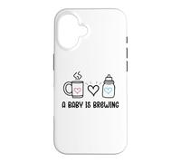 A Baby is Brewing Baby Shower Coming Soon Mom and Dad to Be Case for iPhone 16
