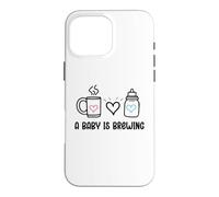 A Baby is Brewing Baby Shower Coming Soon Mom and Dad to Be Case for iPhone 16 Pro Max