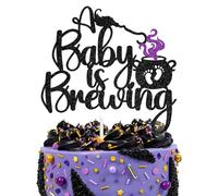 A Baby is Brewing Cake Topper, Little Boo is Almost Due, Halloween Baby Shower First Birthday Gender Reveal Pregnancy Announcement Party Decorations Supplies