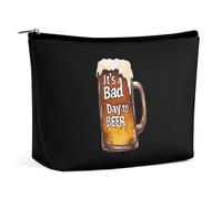 A Bad Day to Be Beer Cute Makeup Bag for Women Portable Cosmetic Pouch Lightweight Travel Toiletry Bags