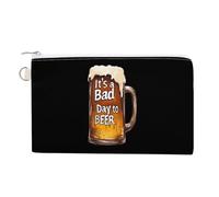 A Bad Day to Be Beer Cute Zero Wallet for Women Men Lightweight Coin Pouch with Zippered