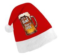 A Bad Day to Be Beer Fashion Christmas Hat Soft Breathable Xmas Beanie Santa Headwear for New Year Party