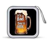 A Bad Day to Be Beer Printed CD Case Hard Plastic Protective DVD Storage Binder Bag for Home Office