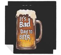 A Bad Day to Be Beer Printed Cloth Napkins Washable Reusable Table Decorative Napkin for Parties Weddings 2 PCS