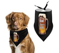 A Bad Day to Be Beer Printed Dog Bandanas Adjustable Trendy Triangle Pet Scarffor Small Medium Large