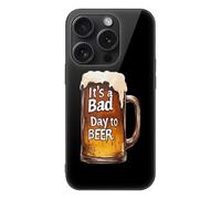 A Bad Day to Be Beer Printed Phone Case Unisex Cute Trendy Glass Cellphone Protective Cover Compatible with iPhone 15/15 Pro/15 Pro Max/15 Plus