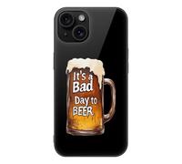 A Bad Day to Be Beer Printed Phone Case Unisex Cute Trendy Glass Cellphone Protective Cover Compatible with iPhone 15/15 Pro/15 Pro Max/15 Plus