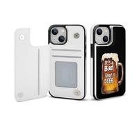 A Bad Day to Be Beer Printed Wallet Phone Case Unisex Trendy Cellphone Protective Cover Compatible with iPhone 13/1 3 Pro/13 Pro Max/13 Mini