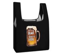 A Bad Day to Be Beer Reusable Grocery Bags Shopping Large Capacity Washable Foldable Tote Bag Fits in Pocket