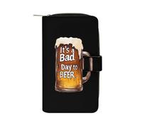 A Bad Day to Be Beer Trendy Zipper Wallets for Men Women Classic Leather Pouch Credit Card Coin Purse