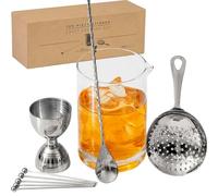 A Bar Above Cocktail Mixing Glass Set, Lead Free Glass, Classic 10 Piece