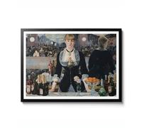 A Bar at the Folies-Bergère by Édouard Manet, Impressionist Decor, Vintage Wall Art Print, Poster Gift, Archival Matte, A5 (Framed) - 21x14.8cm
