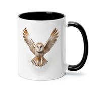 A Barn Owl Ceramic Coffee Mug with Handle 11 Ounces, Porcelain Mug Coffee Cup Tea Mug Water Cup Ideal for Coffee,Tea,Latte,Cappuccino,Microwave & Dishwasher Safe Unique Gift Cup