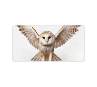 A Barn Owl Desk Mat Non-Slip Office Desk Mat 23.6" X 11.8" Large Mouse Pad with Rubber Base Waterproof Desk Writing Pad for Office and Home
