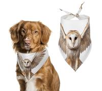 A Barn Owl Dog Bandanas Adjustable Bib Party Pet Decorations Cute Dog Triangle Scarfs for Small Medium Puppy Cat Costume Accessory