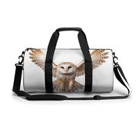 A Barn Owl Gym Bag for Men Women Water Resistant Duffle Bag Travel Lightweight Bag for Travel Sports, white, 17.7in/9in/9in