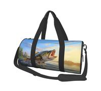 a bass Fishing Art Print Travel Duffel Bag, Lightweight Sports Gym Bag with Shoulder Straps for Women Men Teen ravel Business Trip