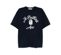 A BATHING APE® chain stitch college T-shirt - Blue M-L
