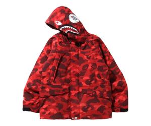 A Bathing Ape Color Camo Shark SnowBoard Down Jacket 'Red' 1I30-144-002-RED S