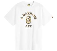 A Bathing Ape Men's 1St Camo College Tee White X Yellow