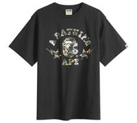 A Bathing Ape Men's 1St Camo Crazy Sta College Tee Black