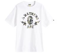 A Bathing Ape Men's 1St Camo Crazy Sta College Tee White