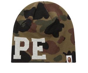 A Bathing Ape Men's 1st Camo Knit Skull Beanie Green
