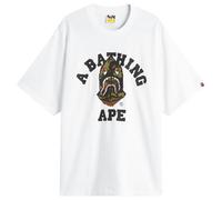 A Bathing Ape Men's 1st Camo Shark Seijin College T-Shirt White