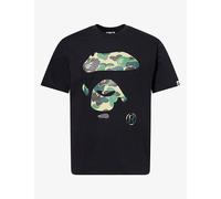 A Bathing Ape Mens A Bathing Ape Abc Camo Ape Face Graphic Cotton-Jersey T-Shirt Black Green 2XL