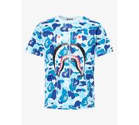 A Bathing Ape Mens A Bathing Ape Abc Camo Shark Graphic Cotton-Jersey T-Shirt Blue S