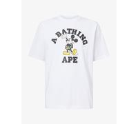A Bathing Ape Mens A Bathing Ape Bape x Disney Mickey Mouse Cotton T-Shirt White S