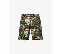 A Bathing Ape Mens A Bathing Ape Camo-Print Patchwork Cotton Shorts Green M