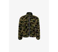A Bathing Ape Mens A Bathing Ape Camouflage-Printed Long-Sleeve Fleece Jacket Green L
