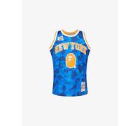 A Bathing Ape Mens A Bathing Ape Nba Knicks Camouflage-Print Mesh Jersey Blue M