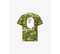 A Bathing Ape Mens A Bathing Ape Pixel Camo Graphic-Print Cotton T-Shirt Green L