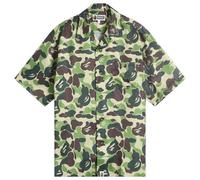 A Bathing Ape Men's Abc Camo Open Collar Ss Shirts Green Small