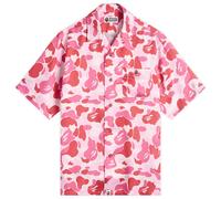 A Bathing Ape Men's Abc Camo Open Collar Ss Shirts Pink XL