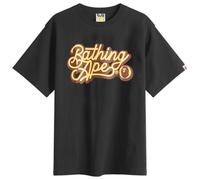 A Bathing Ape Men's Bathing Ape Script Logo Tee Black X Brown