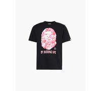 A Bathing Ape Mens Black Abc Camo Graphic-print Cotton-jersey T-shirt S