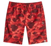A Bathing Ape Men's Colour Camo One Point Beach Short Red