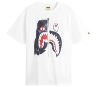 A Bathing Ape Men's Colour Camo Tiger Shark T-Shirt White/Navy
