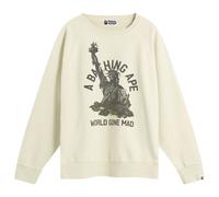 A Bathing Ape Men's Destroy Washed Statue Of Liberty Sweatshirt Ivory 2XL