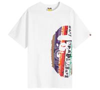 A Bathing Ape Men's Fans Scarf Side Big Ape Head T-Shirt White